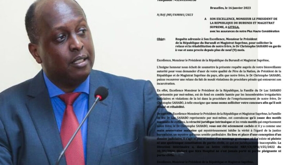 Le Chef de l'Etat burundais saisi pour réhabiliter Christophe Sahabo
